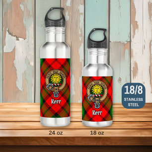 Clan Kerr Crest over Tartan 710 Ml Water Bottle