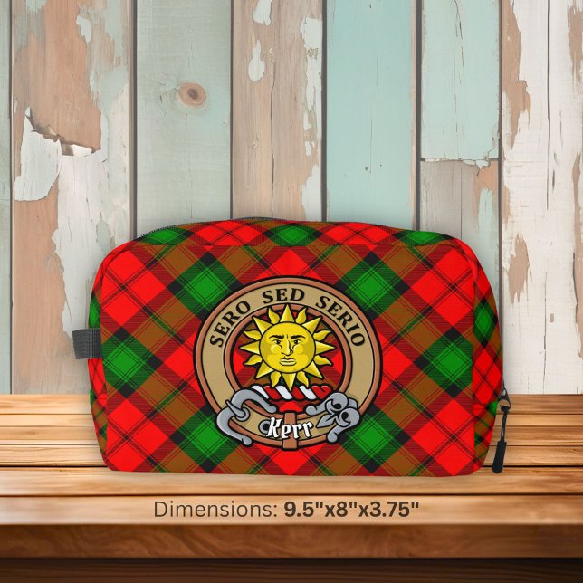 Clan Kerr Crest over Tartan Dopp Kit (Creator Uploaded)