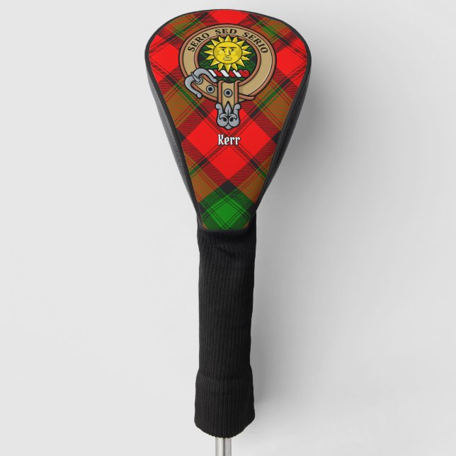 Clan Kerr Crest over Tartan Golf Head Cover (Front)