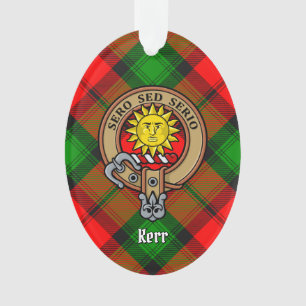 Clan Kerr Crest over Tartan Ornament