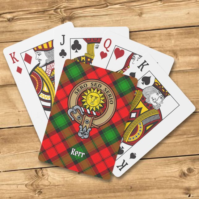 Clan Kerr Crest over Tartan Playing Cards (Creator Uploaded)