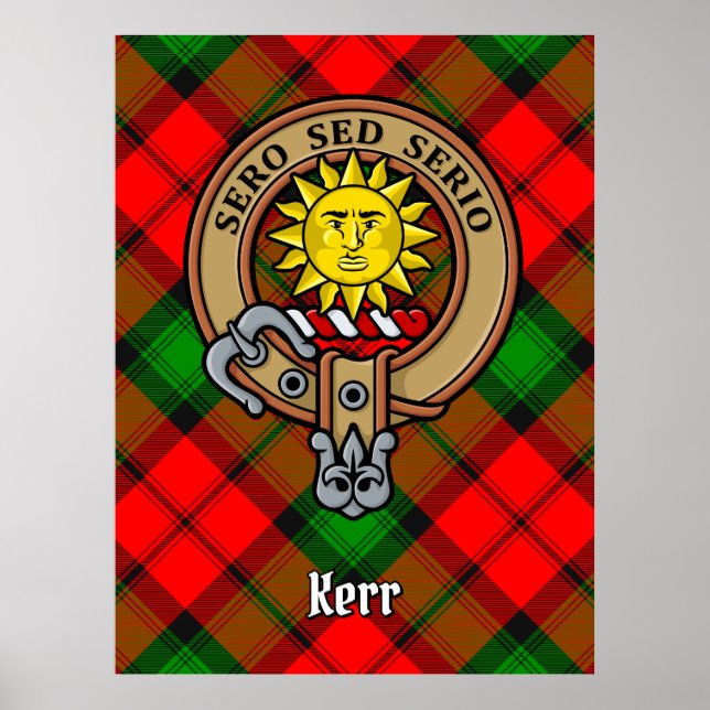Clan Kerr Crest over Tartan Poster (Front)