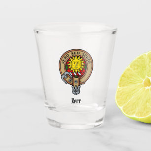 Clan Kerr Crest over Tartan Shot Glass