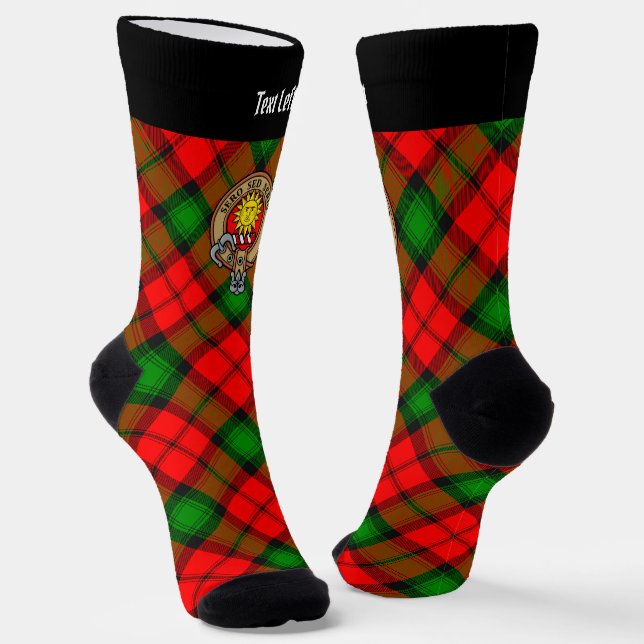 Clan Kerr Crest over Tartan Socks (Angled)