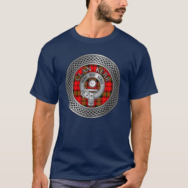Clan Kerr Crest & Tartan Knot T-Shirt (Front)