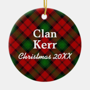 Clan Kerr Scottish Tartan Ceramic Tree Decoration