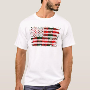 Clan Kerr Surname American Flag Scottish Tartan T-Shirt