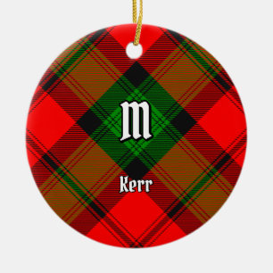Clan Kerr Tartan Ceramic Tree Decoration