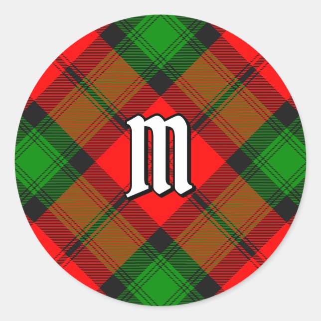 Clan Kerr Tartan Classic Round Sticker (Front)