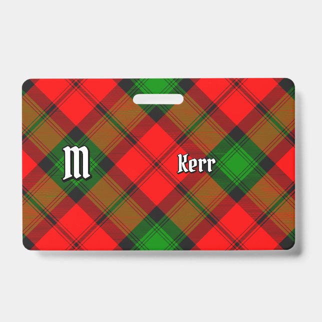 Clan Kerr Tartan ID Badge (Front)