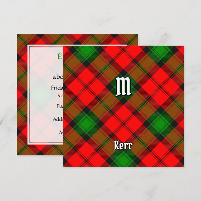 Clan Kerr Tartan Invitation (Front/Back)
