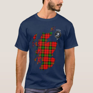 Clan Kerr Tartan Map & Crest T-Shirt