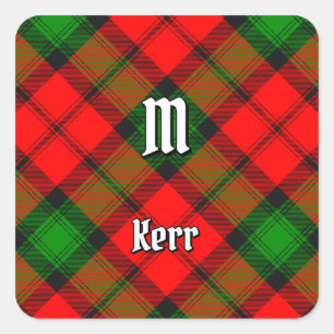 Clan Kerr Tartan Square Sticker