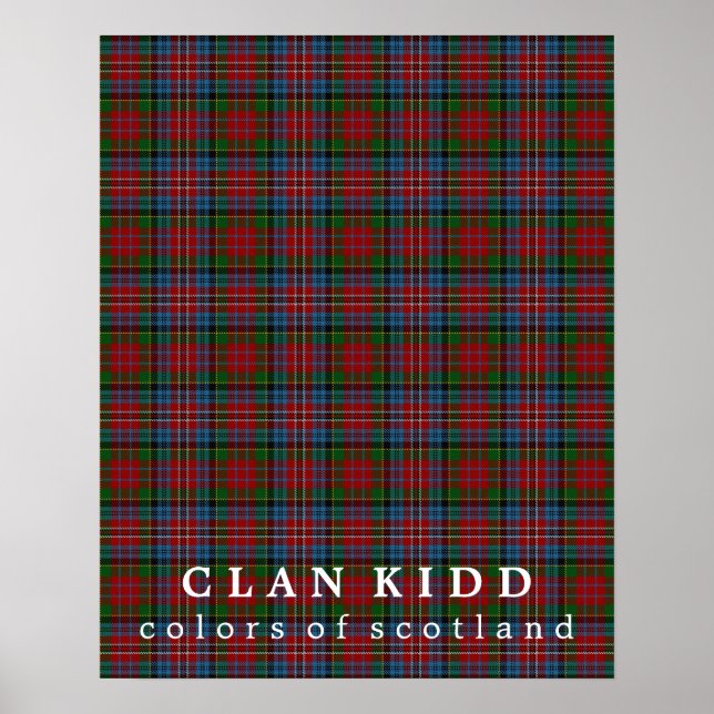 Clan Kidd Colours of Scotland Tartan Poster (Front)