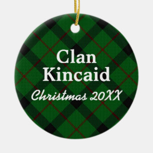 Clan Kincaid Scottish Tartan Ceramic Tree Decoration