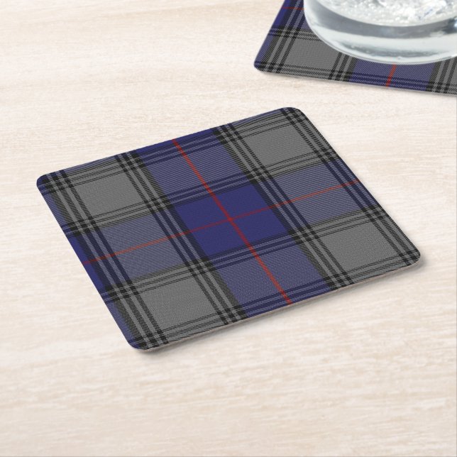 Clan Kinnaird Plaid Paper Coasters (Angled)