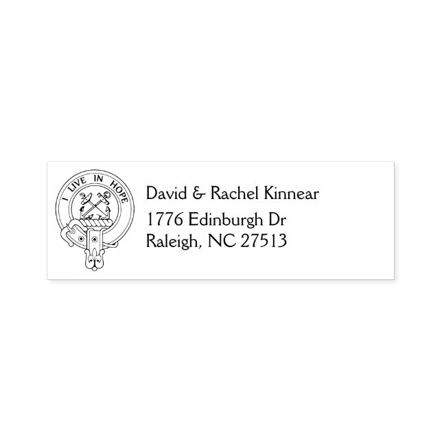 Clan Kinnear [EDIT] Crest & Address Self-inking Stamp (Design)