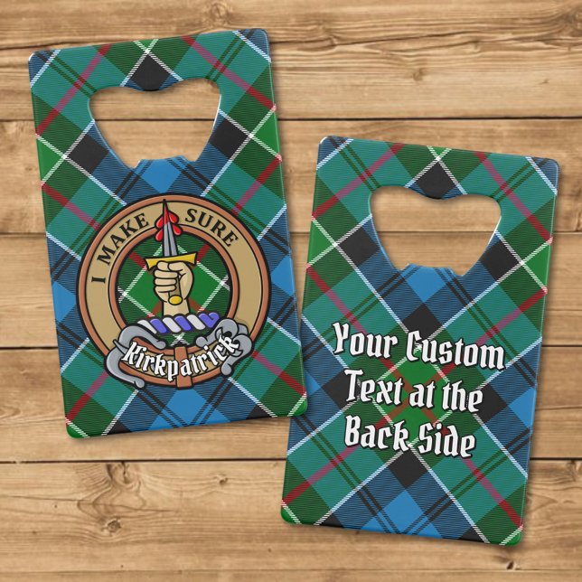 Clan Kirkpatrick Crest over Tartan (Creator Uploaded)