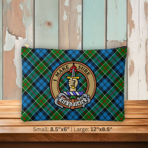Clan Kirkpatrick Crest over Tartan Accessory Pouch