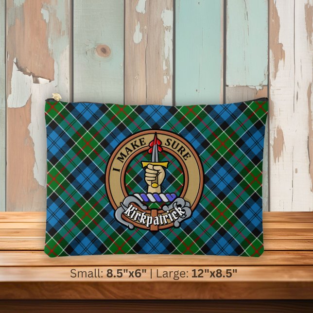 Clan Kirkpatrick Crest over Tartan Accessory Pouch (Creator Uploaded)