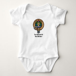 Clan Kirkpatrick Crest over Tartan Baby Bodysuit