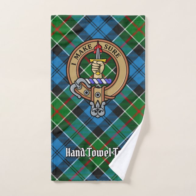 Clan Kirkpatrick Crest over Tartan Bath Towel Set (Hand Towel)