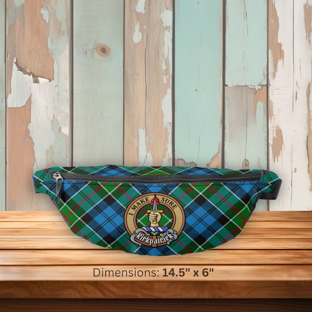 Clan Kirkpatrick Crest over Tartan Bum Bags (Creator Uploaded)
