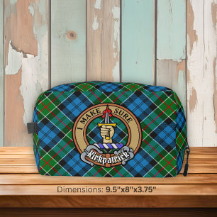 Clan Kirkpatrick Crest over Tartan Dopp Kit