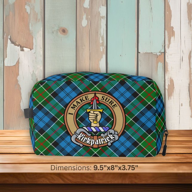 Clan Kirkpatrick Crest over Tartan Dopp Kit (Creator Uploaded)