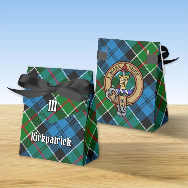 Clan Kirkpatrick Crest over Tartan Favour Box (Creator Uploaded)