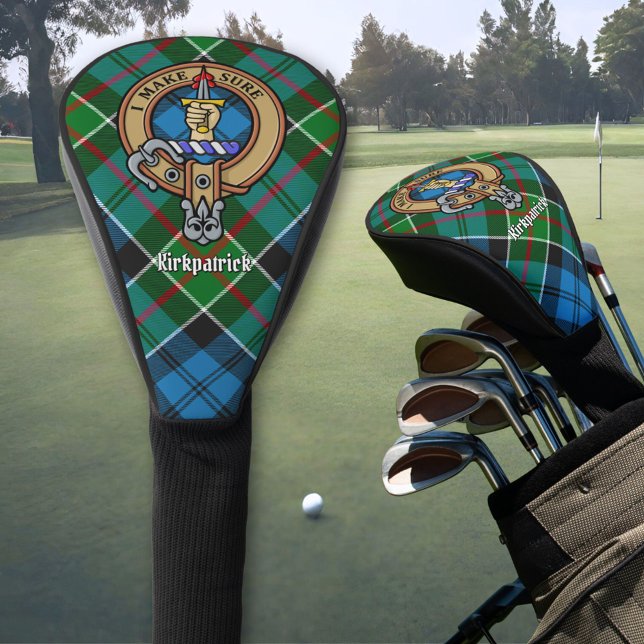 Clan Kirkpatrick Crest over Tartan Golf Head Cover (Creator Uploaded)