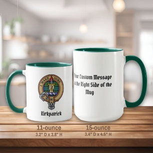 Clan Kirkpatrick Crest over Tartan Mug