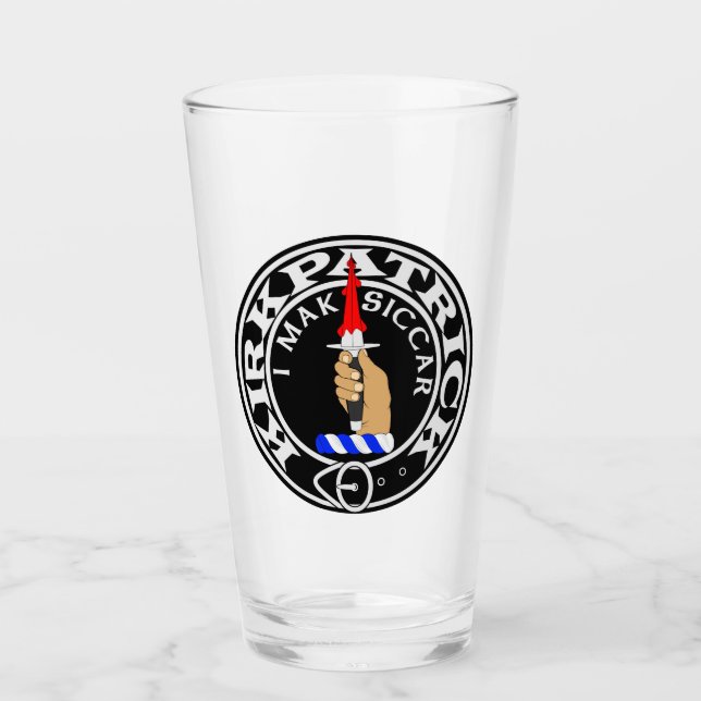 Clan Kirkpatrick "I MAK SICCAR" 16oz Glass Tumbler (Front)