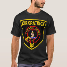 Clan Kirkpatrick LARGE logo on black T-shirt