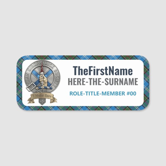 Clan Kirkpatrick Society - CKS Name Tag #2 (Front)