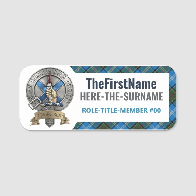 Clan Kirkpatrick Society - CKS Name Tag #2 (Front)
