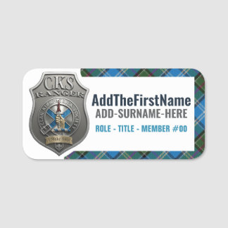 Clan Kirkpatrick Society -- Ranger Name Tag #1