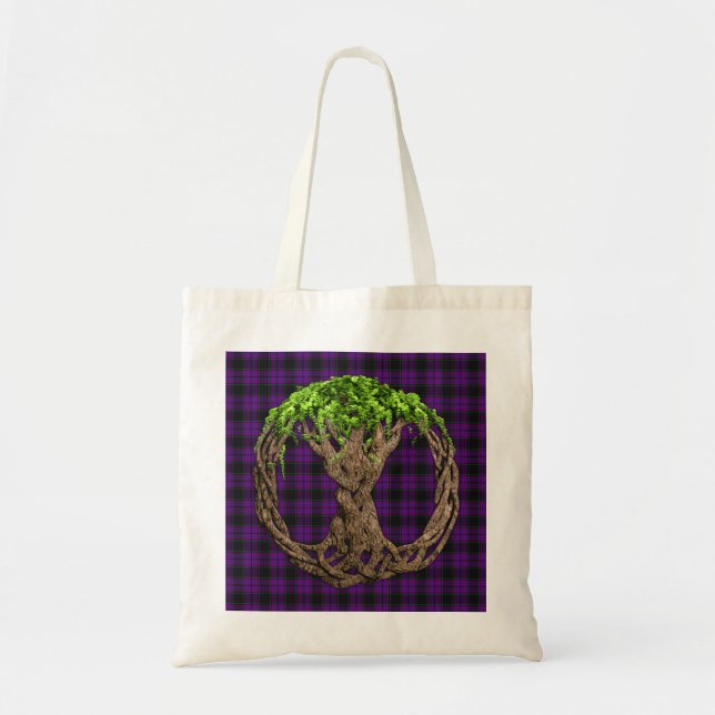 Clan Laird Tartan And Celtic Tree Of Life Tote Bag (Front)