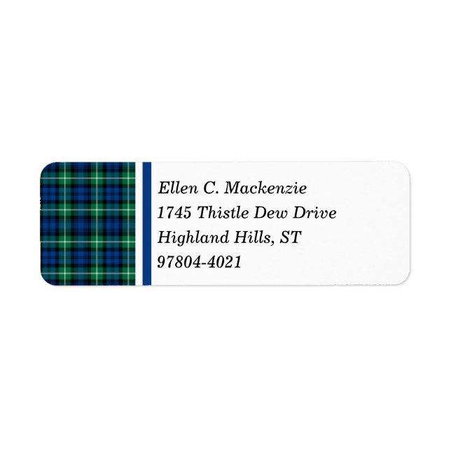 Clan Lamont Bright Blue and Green Scottish Tartan (Front)