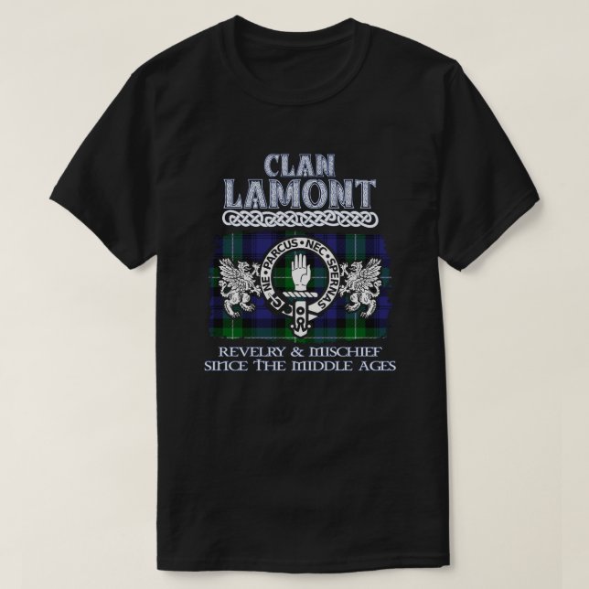 Clan Lamont crest Scottish clans Scottish surname T-Shirt (Design Front)