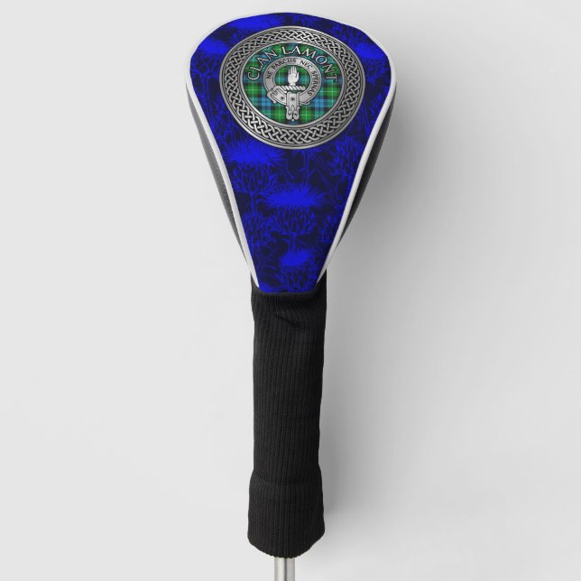 Clan Lamont Crest & Tartan Knot Golf Head Cover (Front)