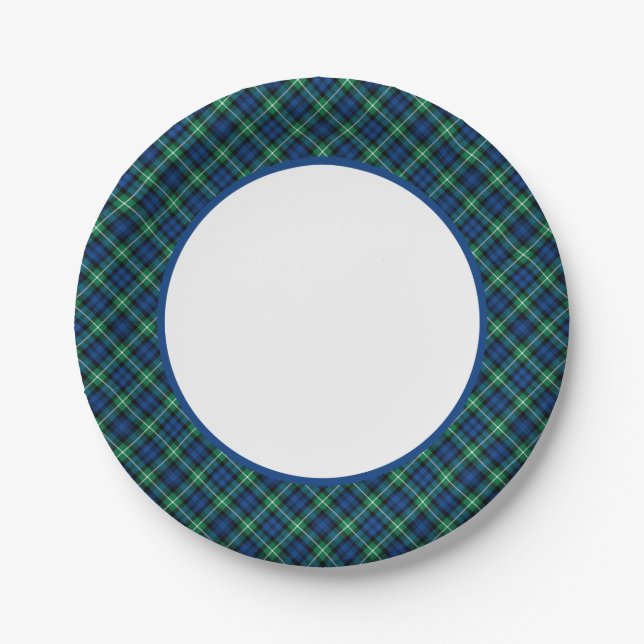 Clan Lamont Tartan Border Paper Plate (Front)