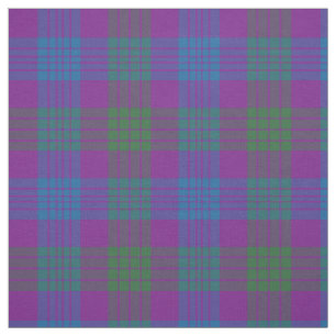 Clan Lang Tartan Purple, Green and Blue Plaid Fabric
