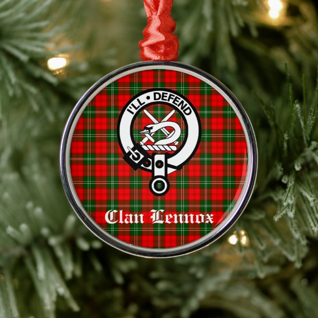 Clan Lennox Crest Badge & Tartan Metal Tree Decoration (Tree)