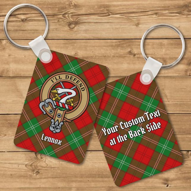 Clan Lennox Crest over Tartan Key Ring (Creator Uploaded)
