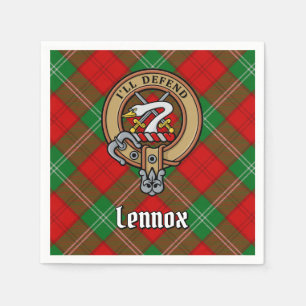 Clan Lennox Crest over Tartan Napkin