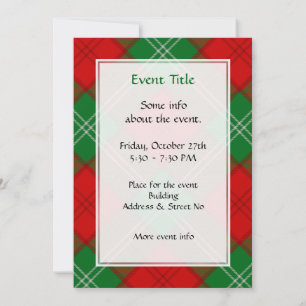 Clan Lennox Tartan Invitation