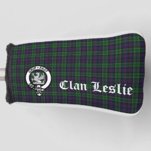 Clan Leslie Crest Badge and Tartan  Golf Head Cover