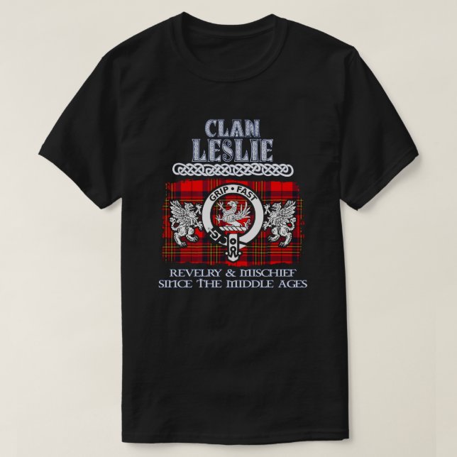 Clan Leslie crest Scottish clans Scottish surname T-Shirt (Design Front)