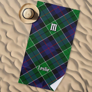Clan Leslie Hunting Tartan Beach Towel